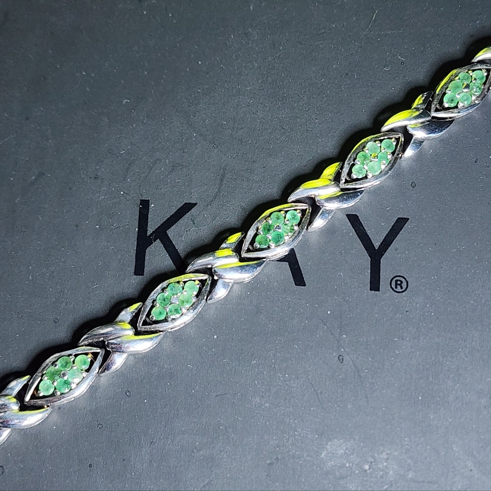 Kay Jewelers Beautiful Natural Emerald Tennis Bracelet